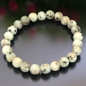 Kiwi Jasper 8mm Natural Stone Beads Stretchable Bracelet